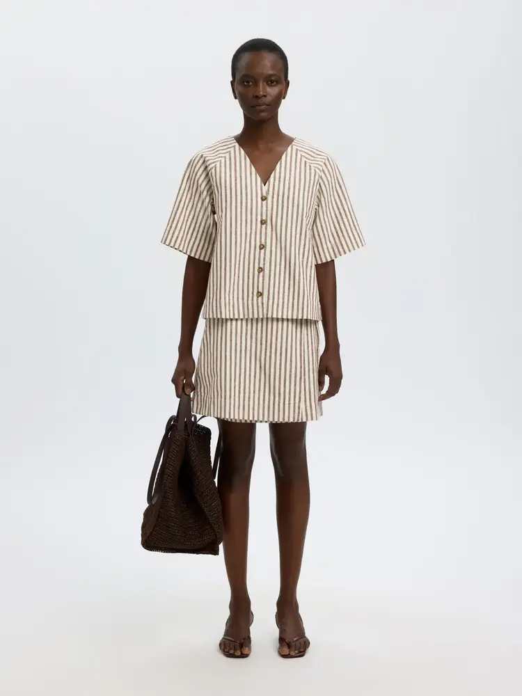 Selected Femme Johanne Relaxed 2/4 Shirt B Egert/Cherry  Mah