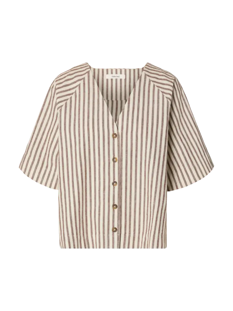 Selected Femme Johanne Relaxed 2/4 Shirt B Egert/Cherry  Mah