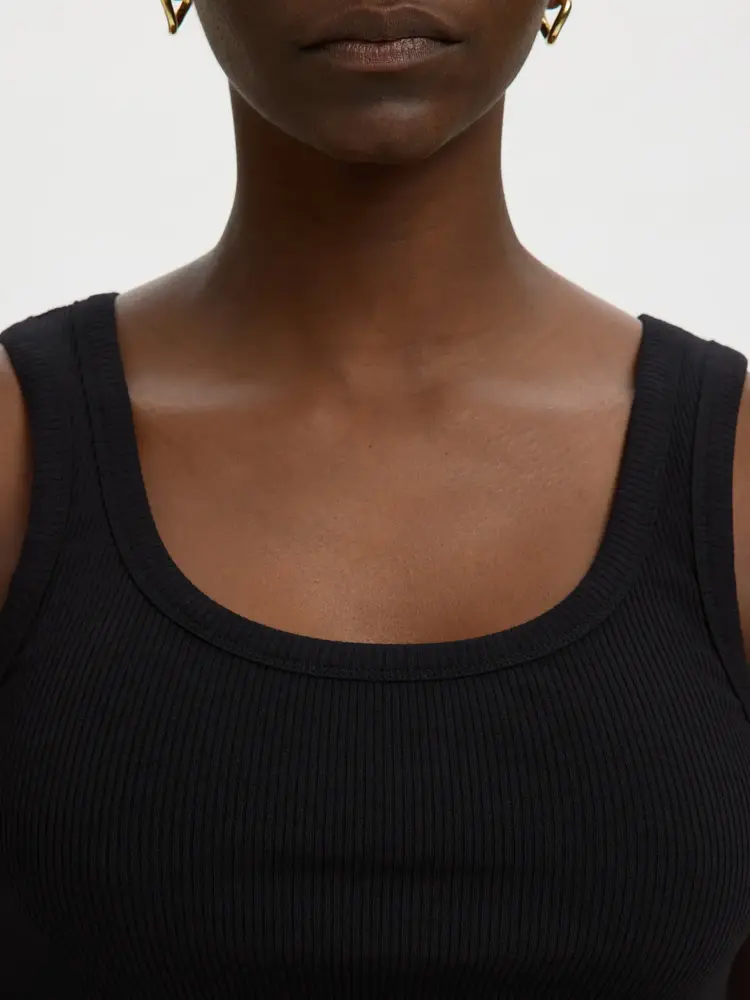 Selected Femme Anna U-Neck Tank Top Noos Black