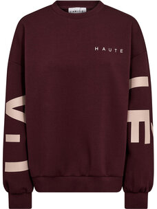 Haute L'Amitié Maxi Split Logo Sweat Wine