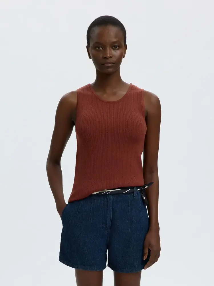 Selected Femme Helle Pointel LS Knit Top