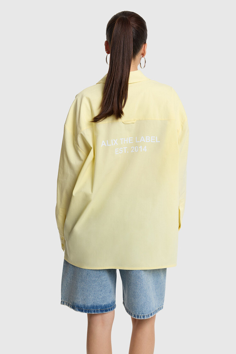 Alix The Label Ladies Woven Oversized Blouse Soft Yellow