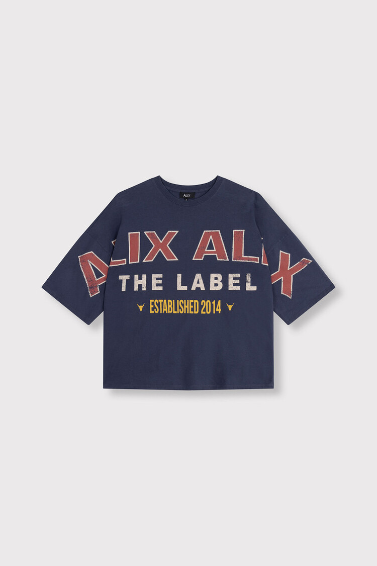 Alix The Label Ladies Knitted Big Alix Alix T-Shirt Navy