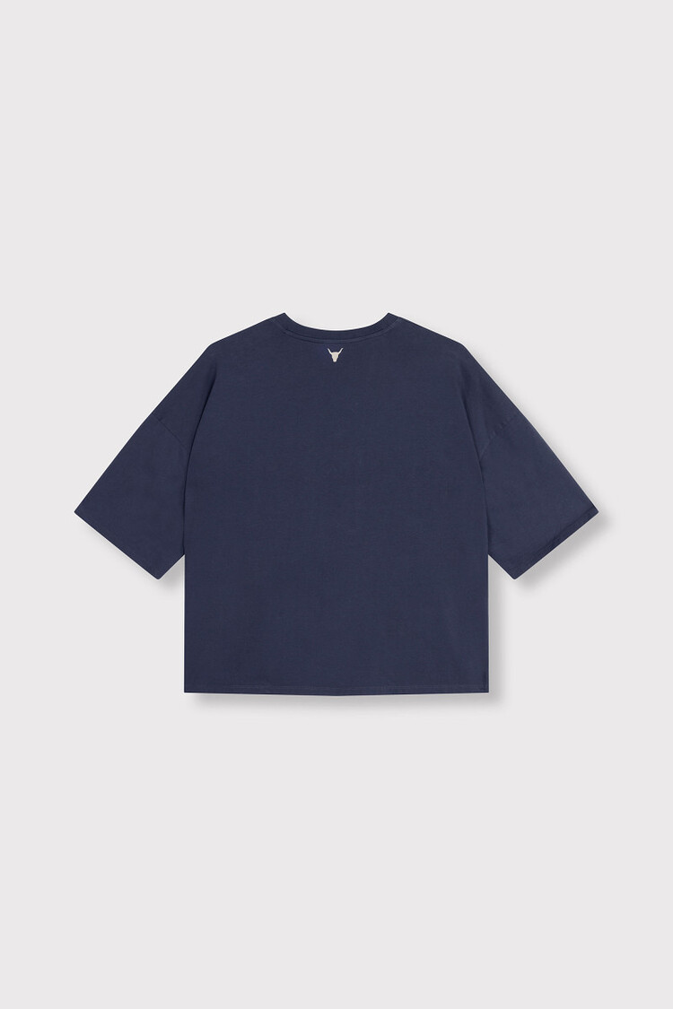 Alix The Label Ladies Knitted Big Alix Alix T-Shirt Navy