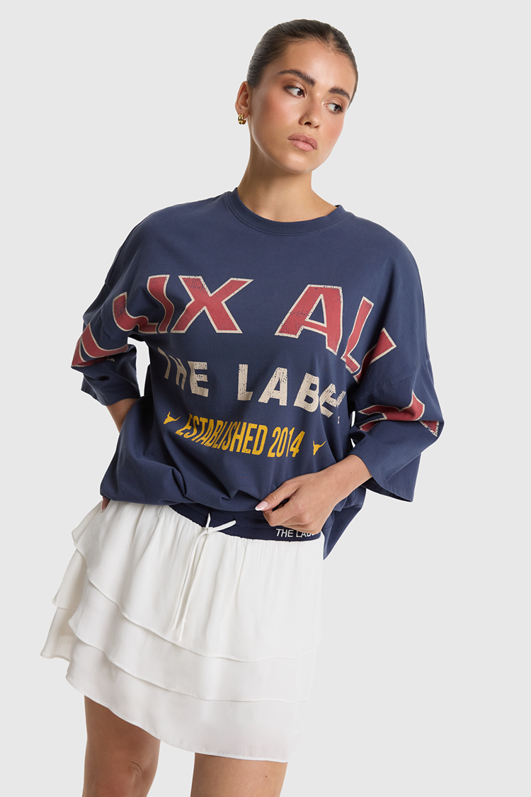 Alix The Label Ladies Knitted Big Alix Alix T-Shirt Navy