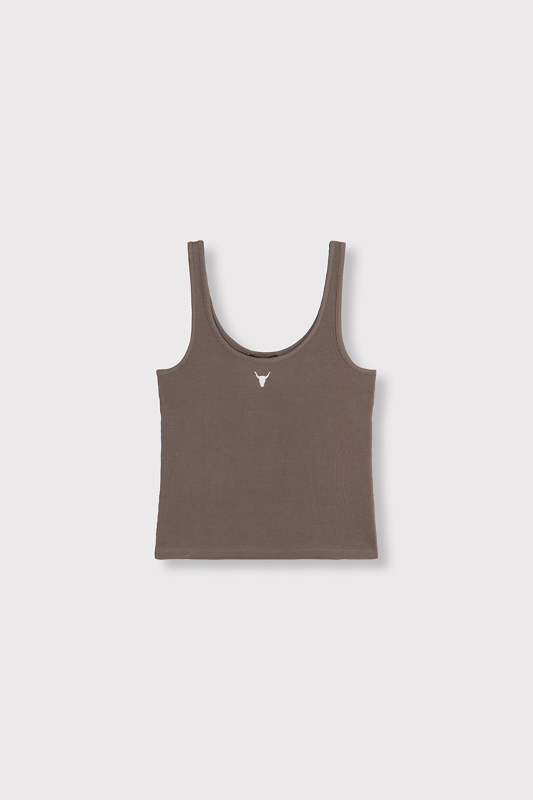 Alix The Label Ladies Knitted Tank Top Brown