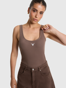 Alix The Label Ladies Knitted Tank Top Brown