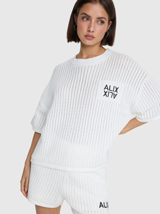Alix The Label Ladies Knitted Ajour Top Cream