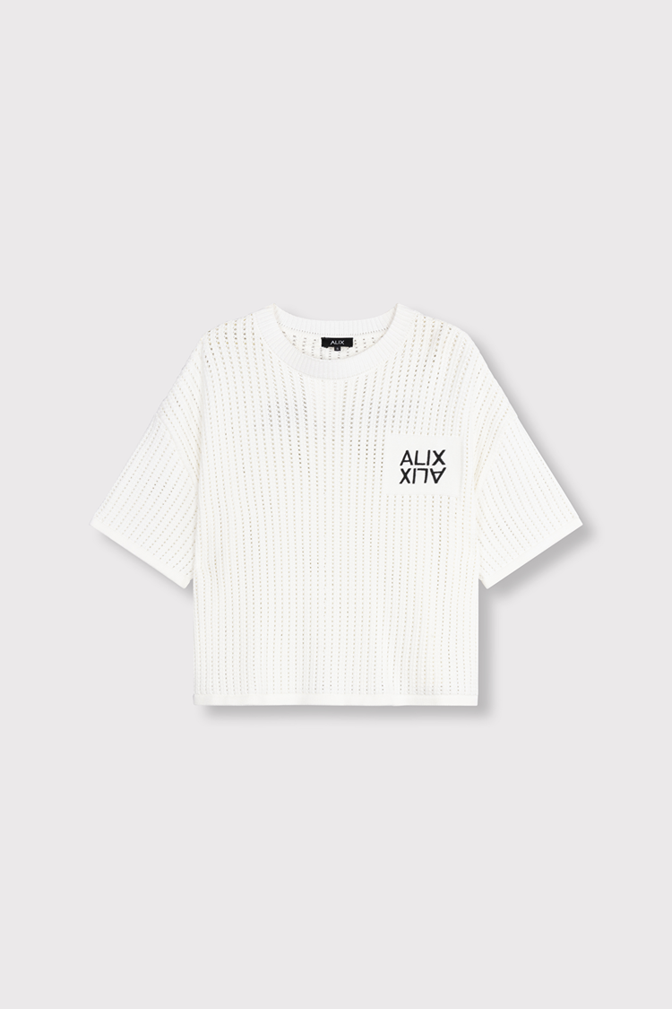 Alix The Label Ladies Knitted Ajour Top Cream