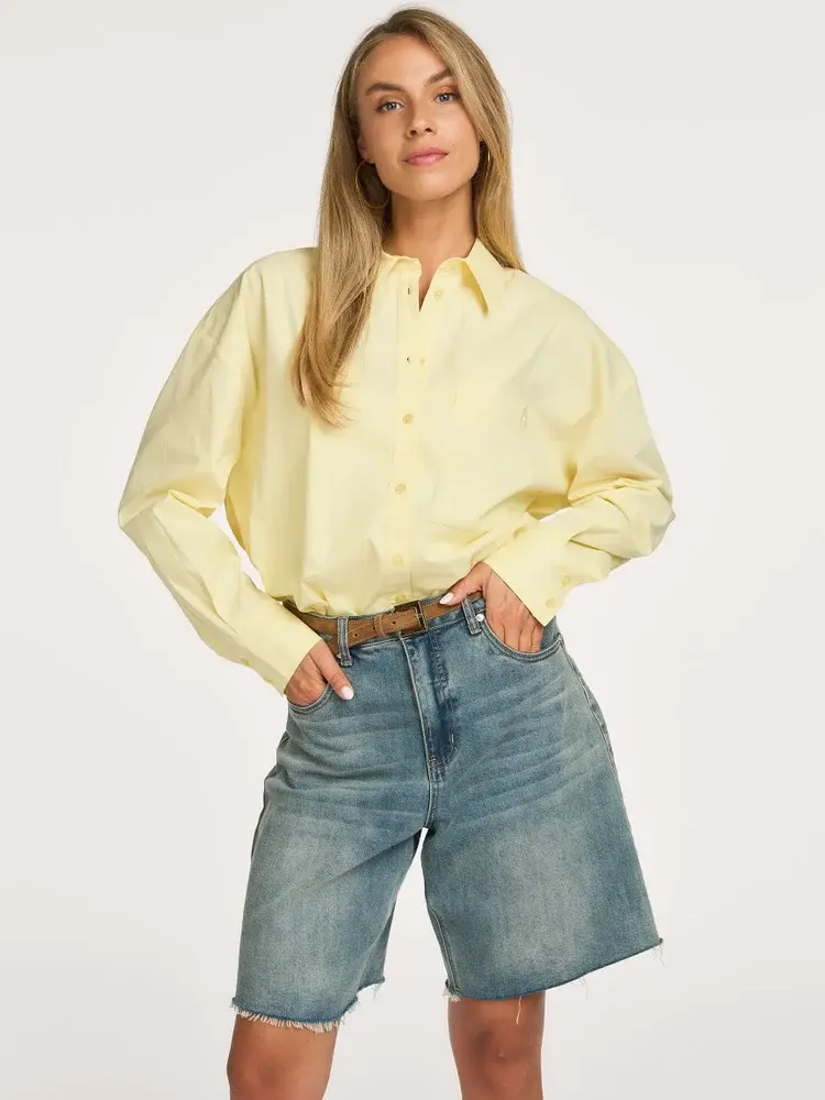 Alix The Label Ladies Woven Oversized Blouse Soft Yellow