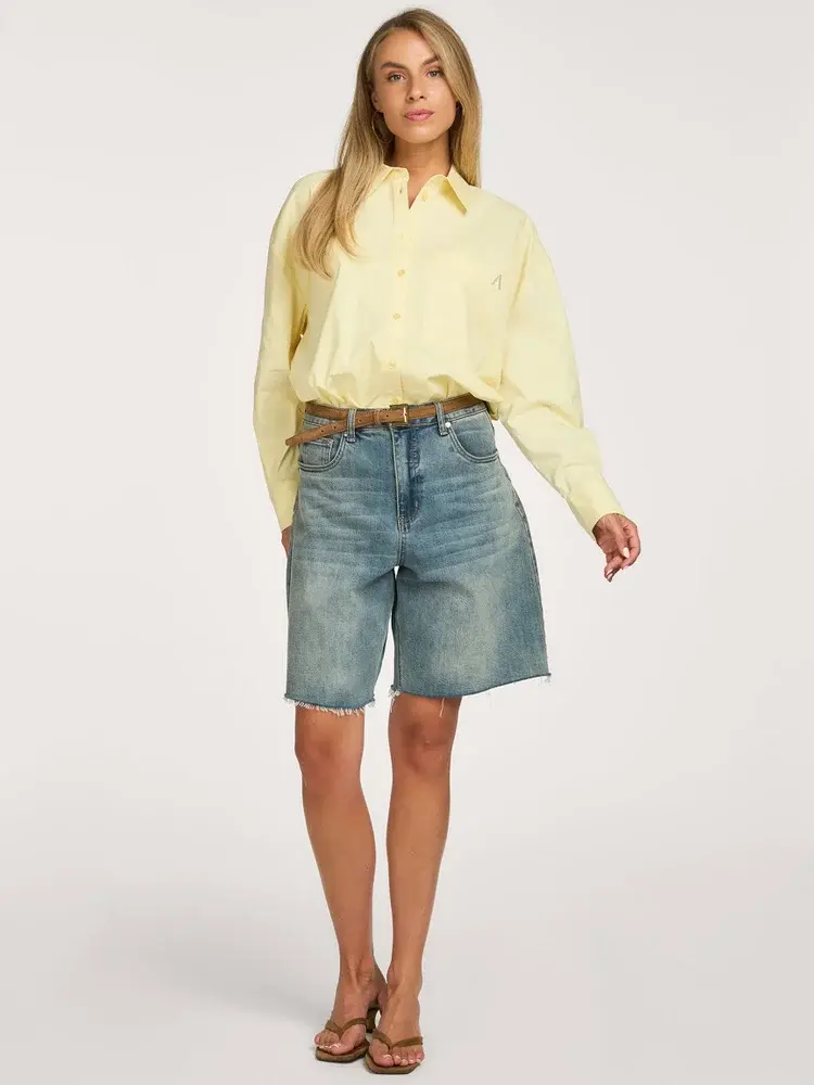 Alix The Label Ladies Woven Oversized Blouse Soft Yellow