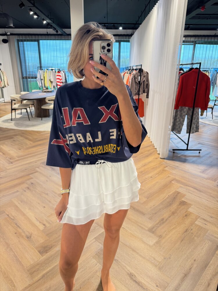 Alix The Label Ladies Knitted Big Alix Alix T-Shirt Navy