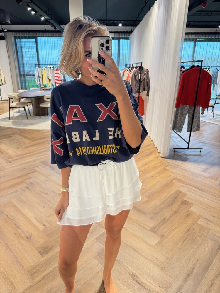 Alix The Label Ladies Knitted Big Alix Alix T-Shirt Navy