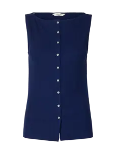 Selected Femme Talia SL Button Top Ocean Cavern