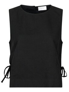 Neo Noir Svetlana Linen Top Black
