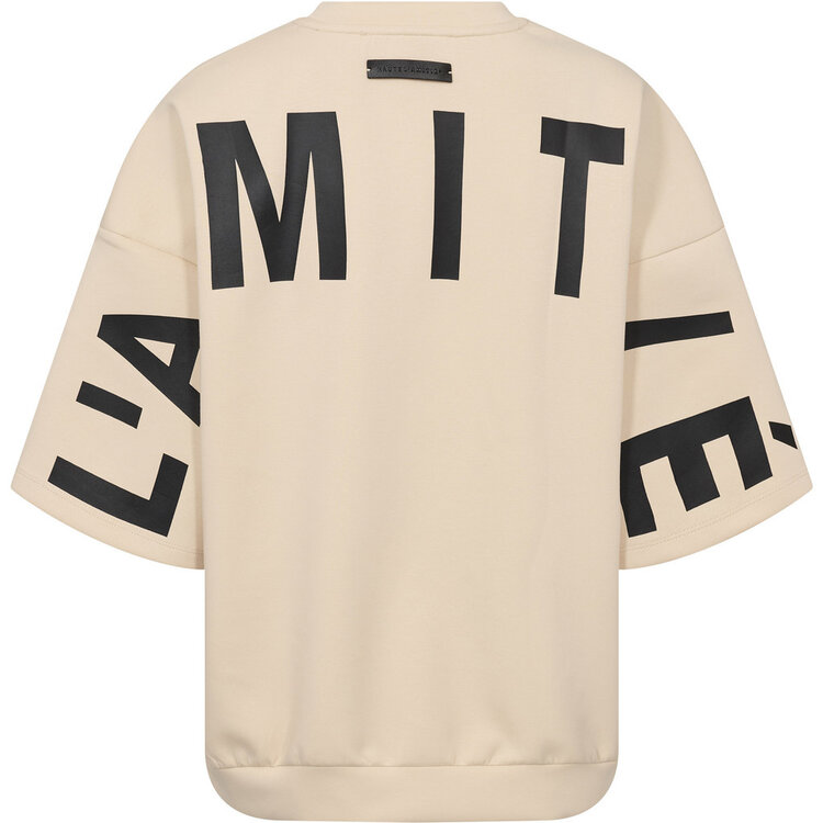 Haute L'Amitié Maxi Spilt SS Logo Sweat Pearl/Black
