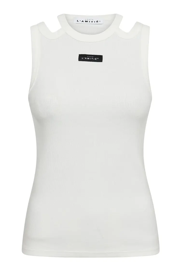 Haute L'Amitié Sema Open Shoulder Tank Top Off-White
