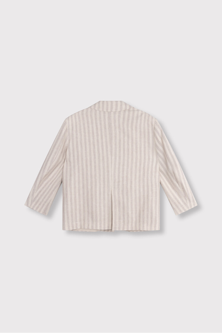 Alix The Label Ladies Woven Striped Blazer Sand