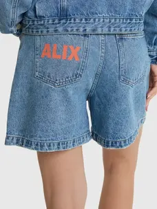 Alix The Label Ladies Woven Bermuda Denim Shorts Denim Blue
