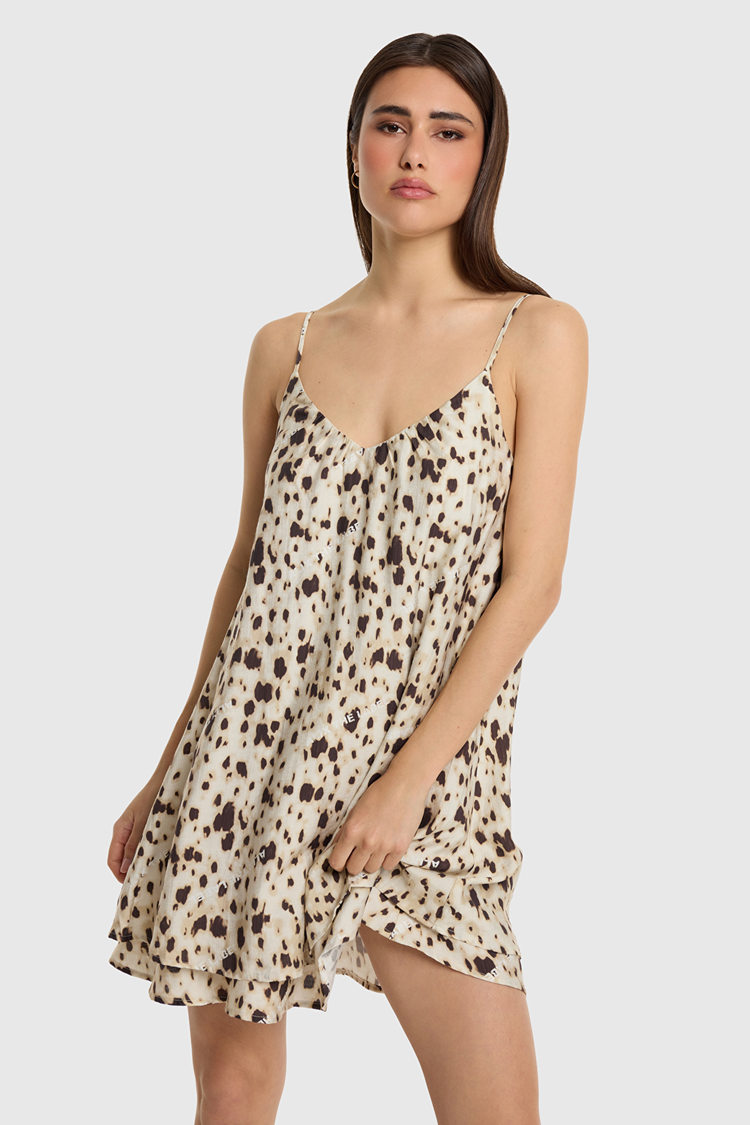 Alix The Label Ladies Woven Animal A-Line Strap Dress Animal