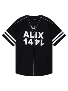 Alix The Label Ladies Woven Baseball Shirt Dress Black