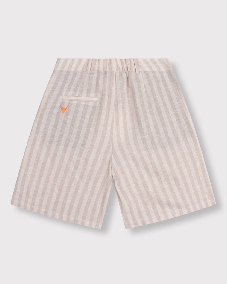 Alix The Label Ladies Woven Striped Bermuda Shorts Sand