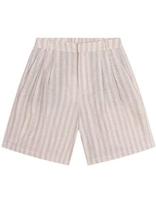 Alix The Label Ladies Woven Striped Bermuda Shorts Sand