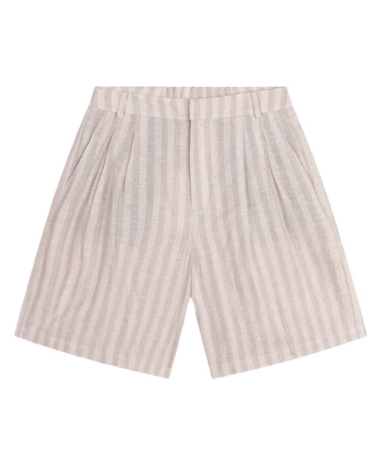 Alix The Label Ladies Woven Striped Bermuda Shorts Sand