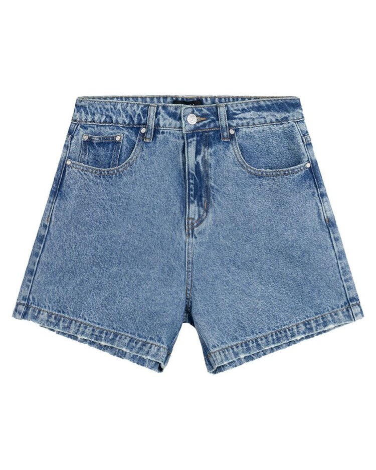 Alix The Label Ladies Woven Bermuda Denim Shorts Denim Blue