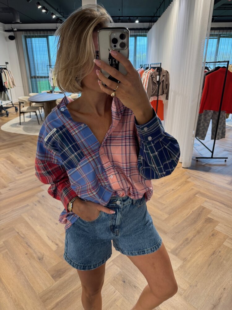 Alix The Label Ladies Woven Check Mix Blouse Multicolour