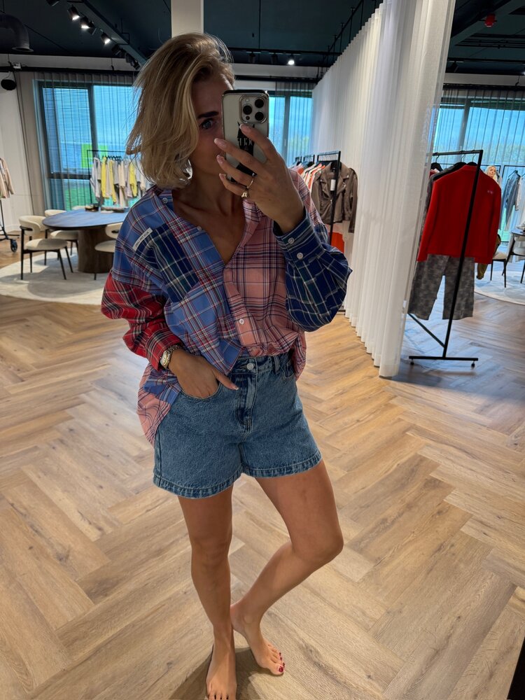 Alix The Label Ladies Woven Check Mix Blouse Multicolour