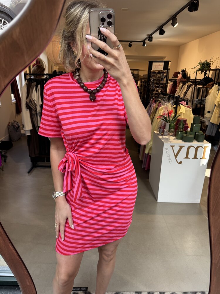 Just be Jolie Char Dress Pink/Red