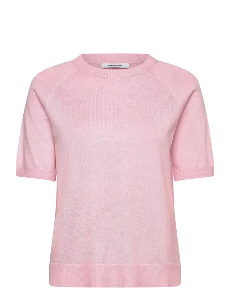 Soft Rebels Maria SS O-Neck Knit Bleached Mauve Melange