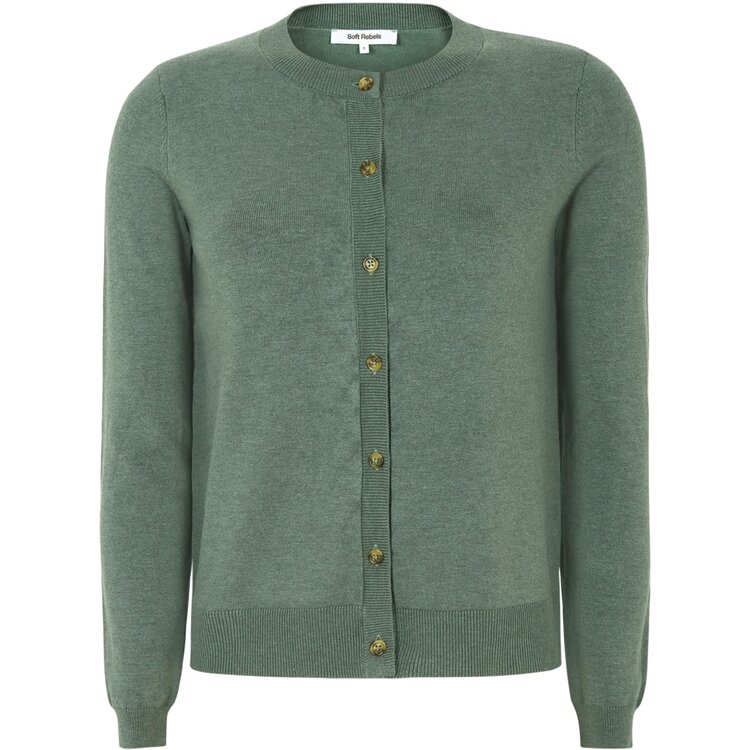 Soft Rebels Marla Cardigan Knit Balsam Green Melange