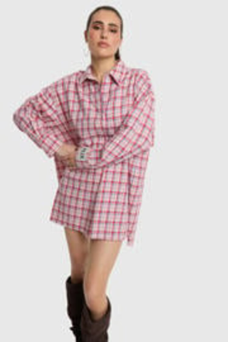 Alix The Label Ladies Woven Check Dress Multi Colour