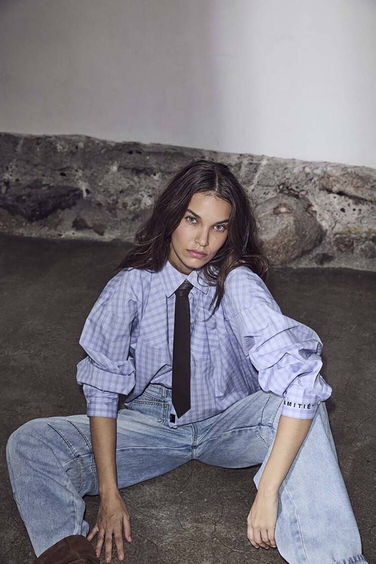 Haute L'Amitié Sophie Check Shirt Pale Blue