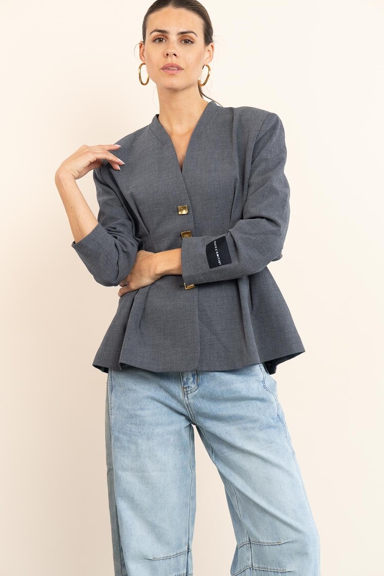 Haute L'Amitié Enna Waist Pleat Blazer Antracit