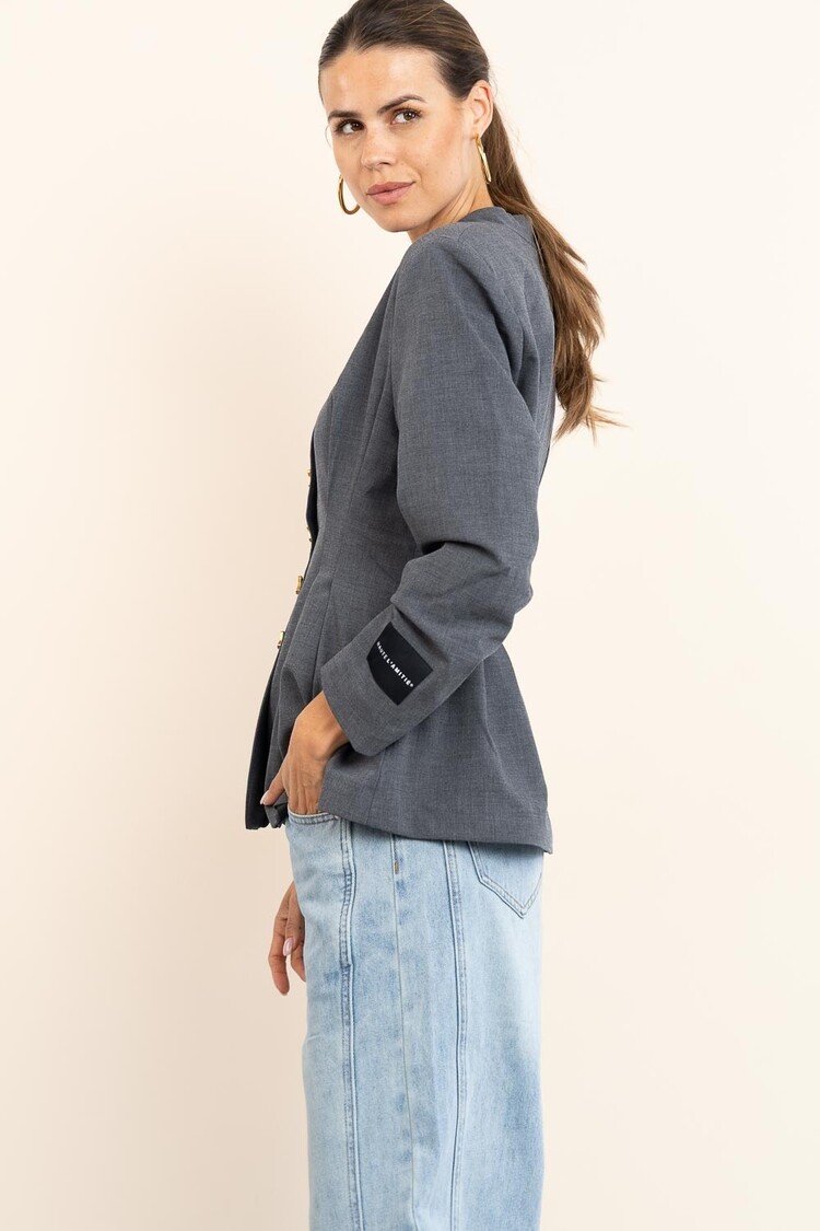 Haute L'Amitié Enna Waist Pleat Blazer Antracit