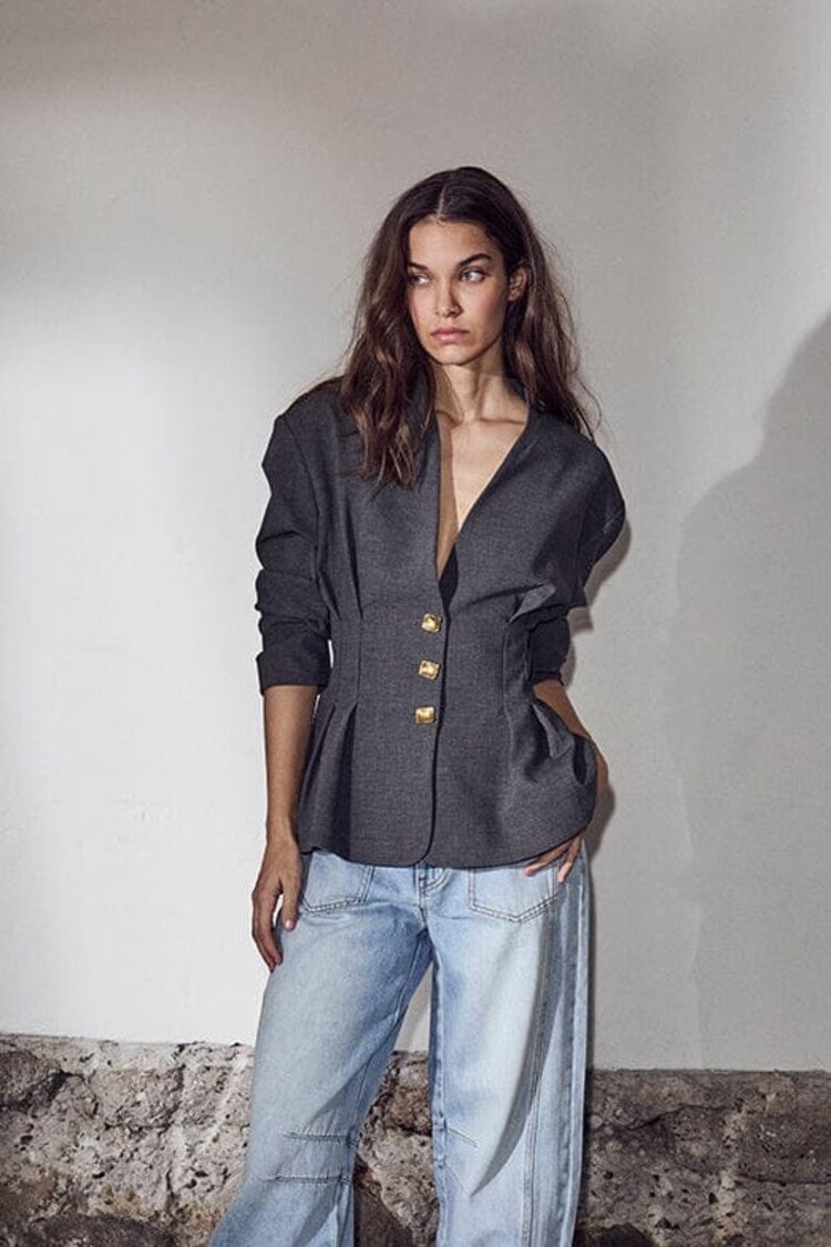 Haute L'Amitié Enna Waist Pleat Blazer Antracit