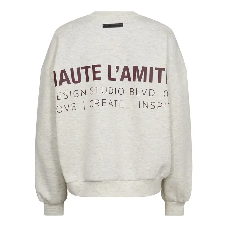 Haute L'Amitié Black Print Studio Sweat Pearl Melange