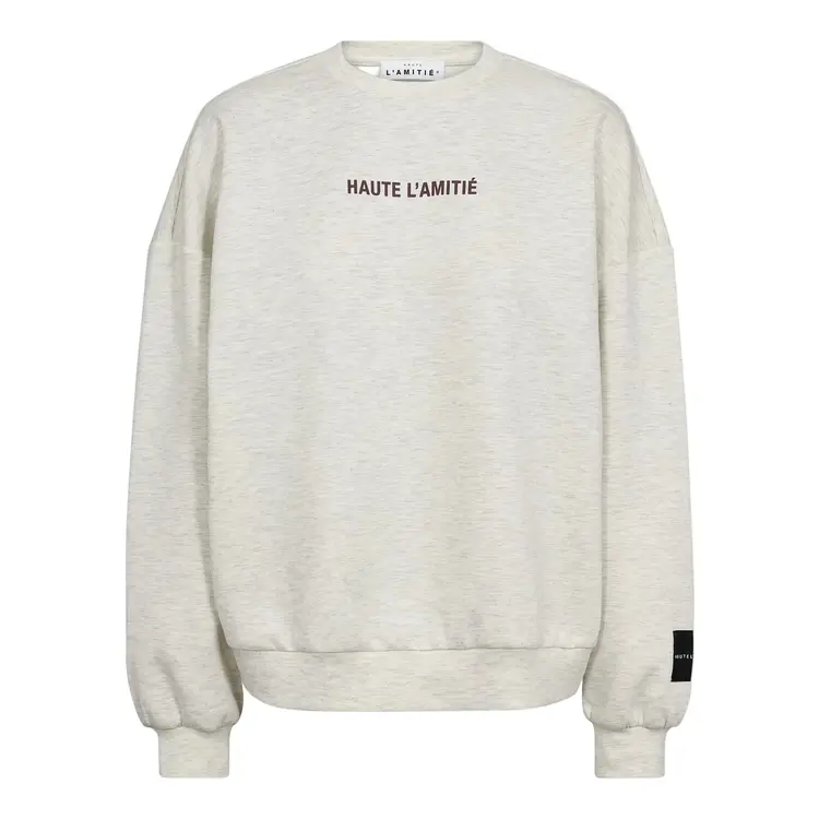 Haute L'Amitié Black Print Studio Sweat Pearl Melange