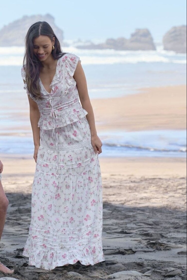 Neo Noir Fippo Spring Flower Skirt Off White
