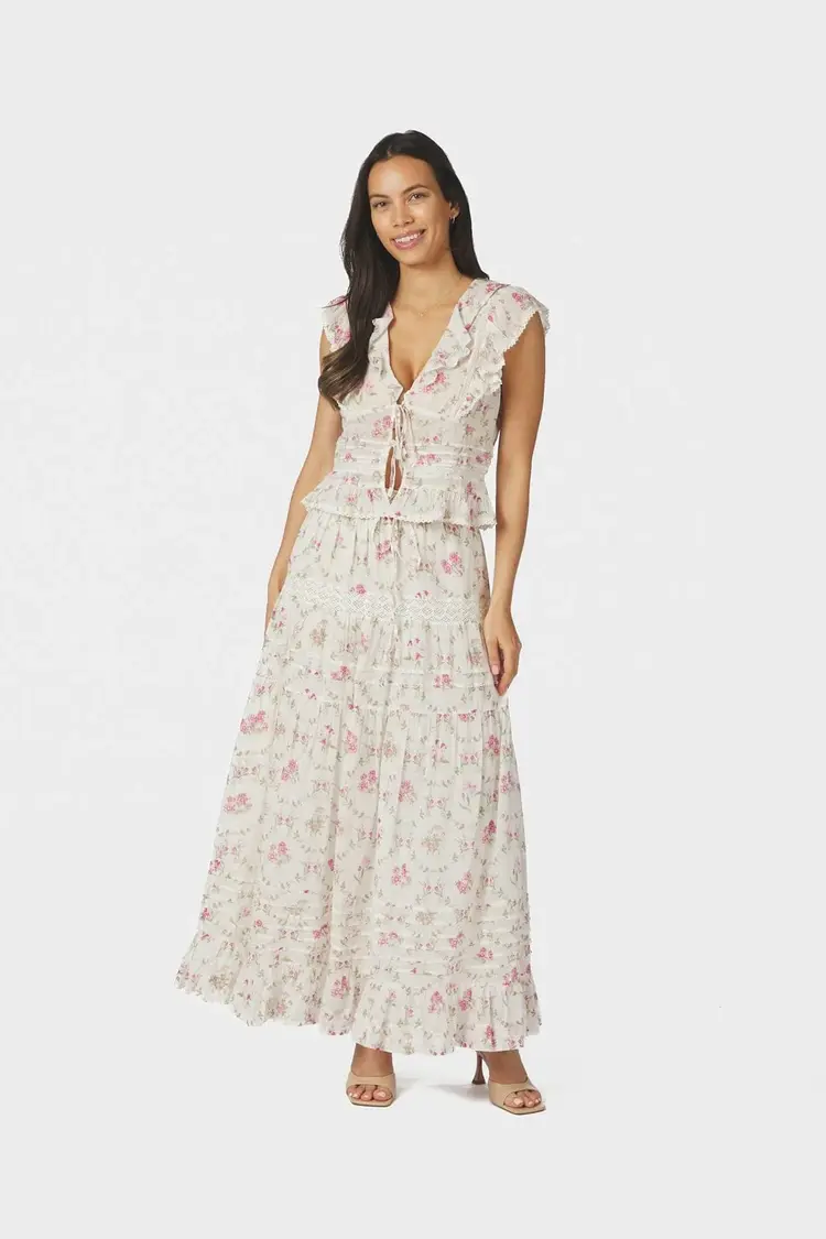 Neo Noir Fippo Spring Flower Skirt Off White