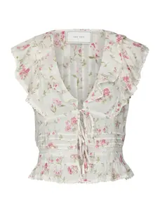 Neo Noir Netails Spring Flower Top Off White