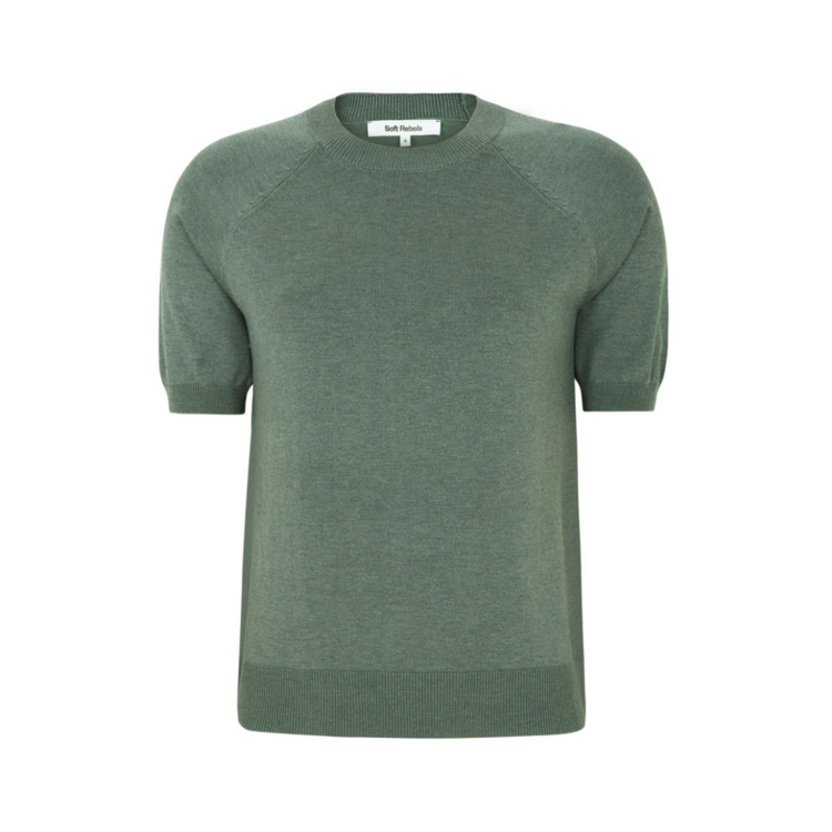 Soft Rebels Marla SS O-Neck Balsam Green Melange