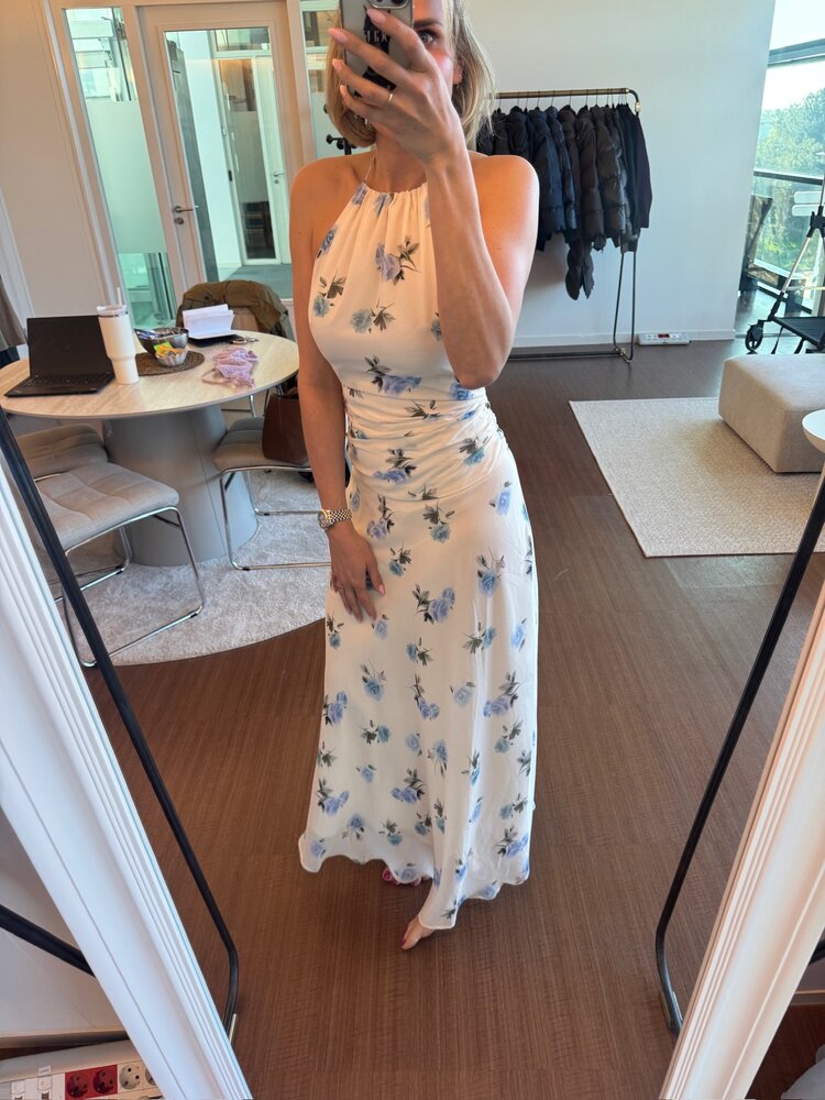 Neo Noir Gabina Faded Flower Dress Light Blue Floral