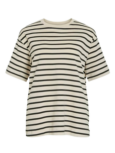Rouge Edit Nanna Oversize 2/4 O-Neck Tee Birch/Seal Brown
