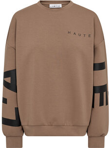 Haute L'Amitié Maxi Split Logo Sweat  Walnut