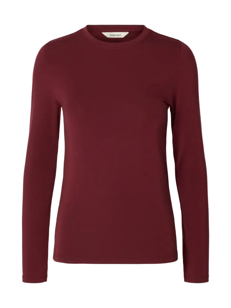 Selected Femme Manja LS O-Neck Noos Tawny Port