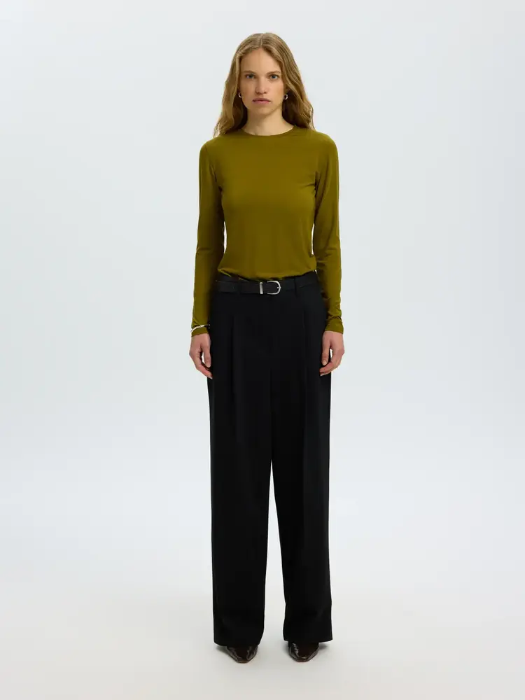 Selected Femme Manja LS O-Neck Noos Fir Green